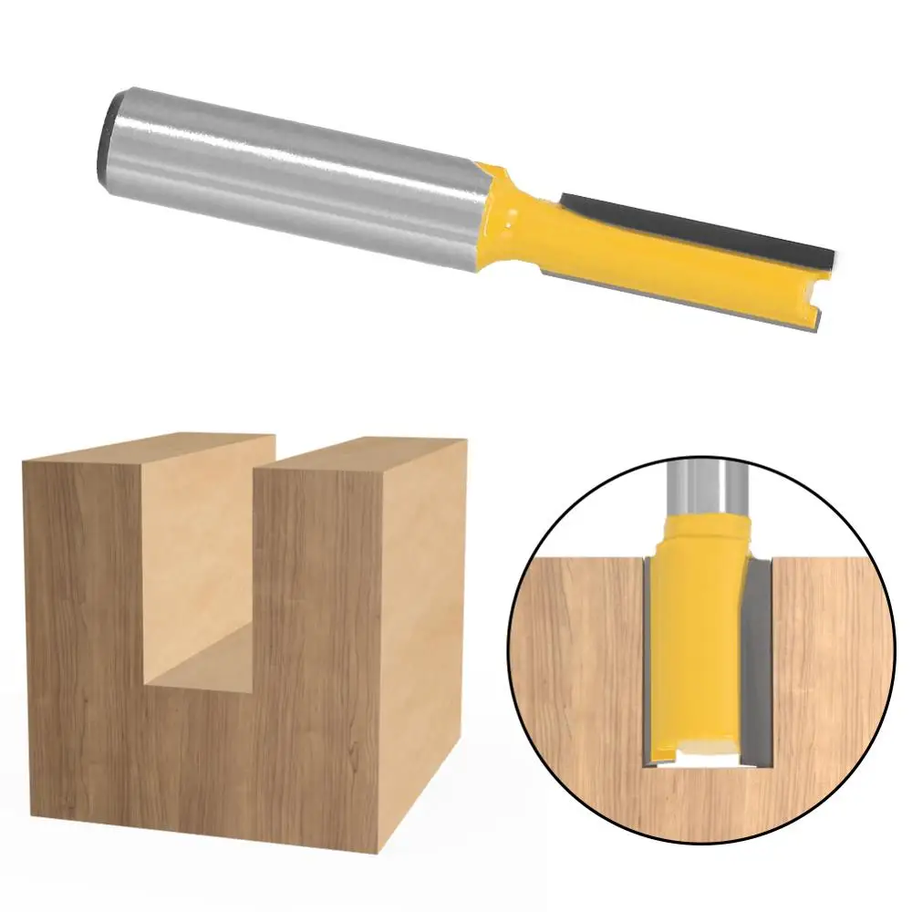 1pc 8mm Shank Wood Straight Knife Corner Router Bit Trimmer Cleaning Flush Milling Cutter Edge Woodworking Bit