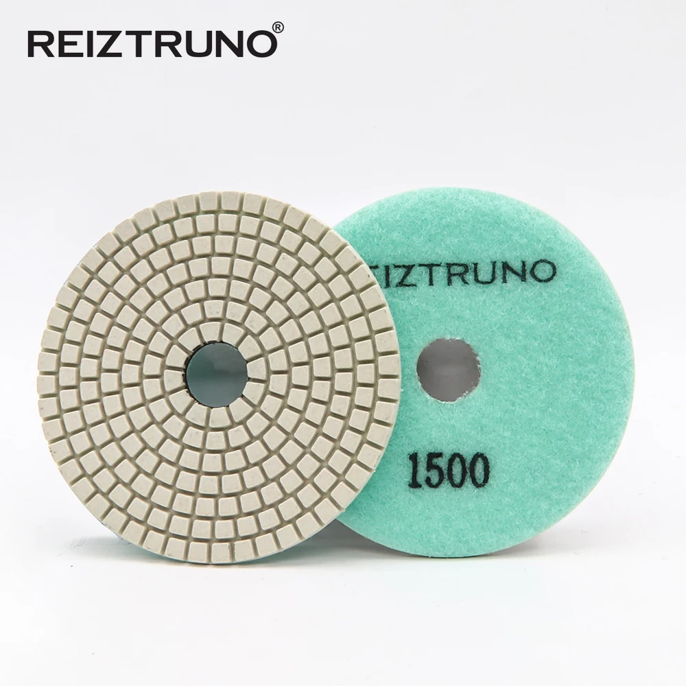 3 Buah Bantalan Pemoles Lantai Beton Berlian Ikatan Resin 4 Inci untuk Pemoles dan Pemoles Lantai Beton. Penggunaan Velcro Kembali, Basah/Kering