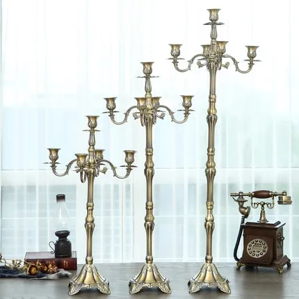 

European luxury alloy 5 arm candlestick, wedding decoration candles,candles holders for home decoration ZT001