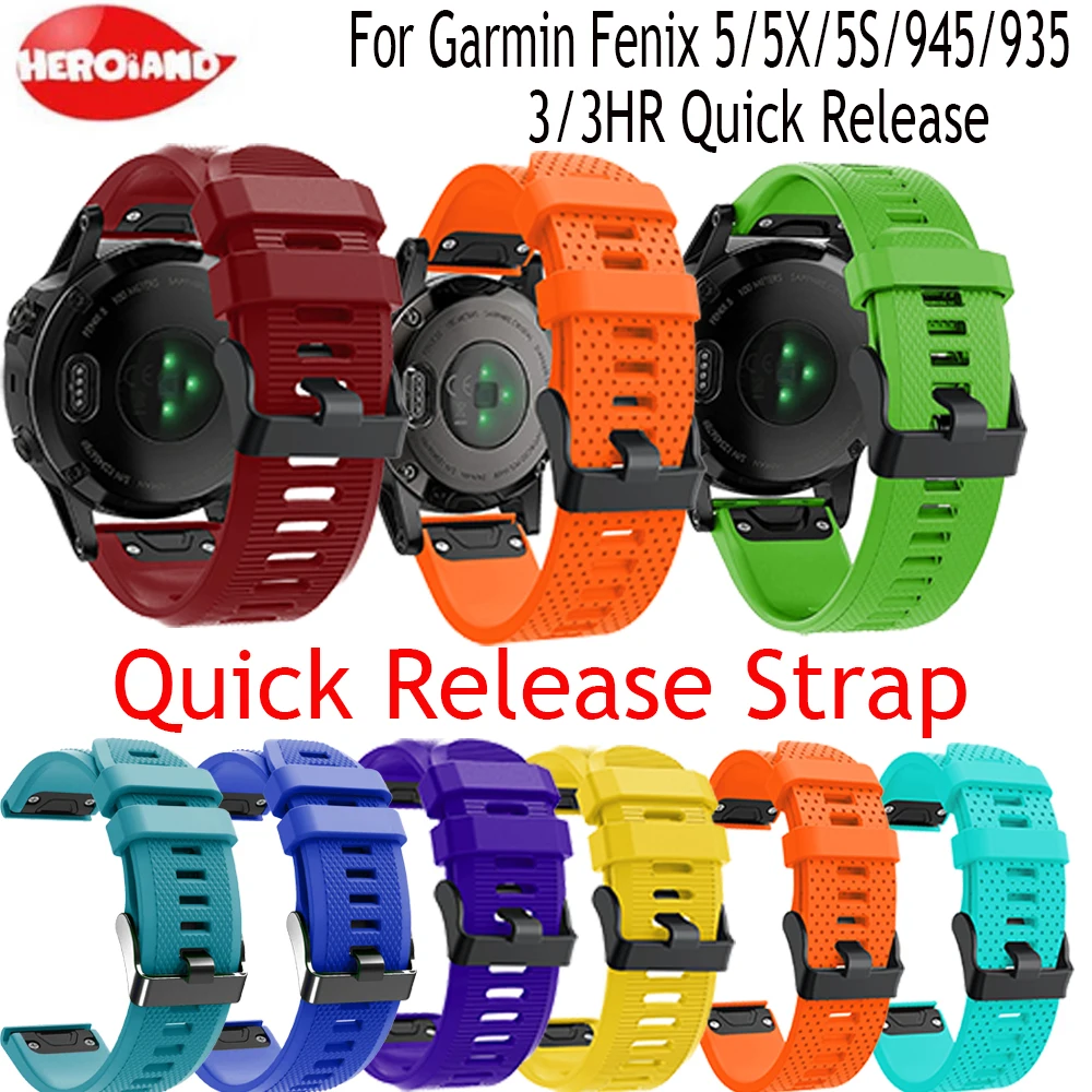 20 26 22MM Watchband for Garmin Fenix 5 5X 5S Plus 3 3 HR Forerunner 935/945 Quick Release Easyfit men Watches Women Bracelet