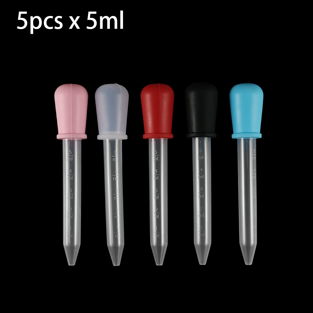 2/5 Stück 5 ml klare Silikon-Tropfer, Messpipette, flüssige Lebensmittel-Tropfer für Epoxidharz, Süßigkeitenformen, Schmuckherstellung, Werkzeuge
