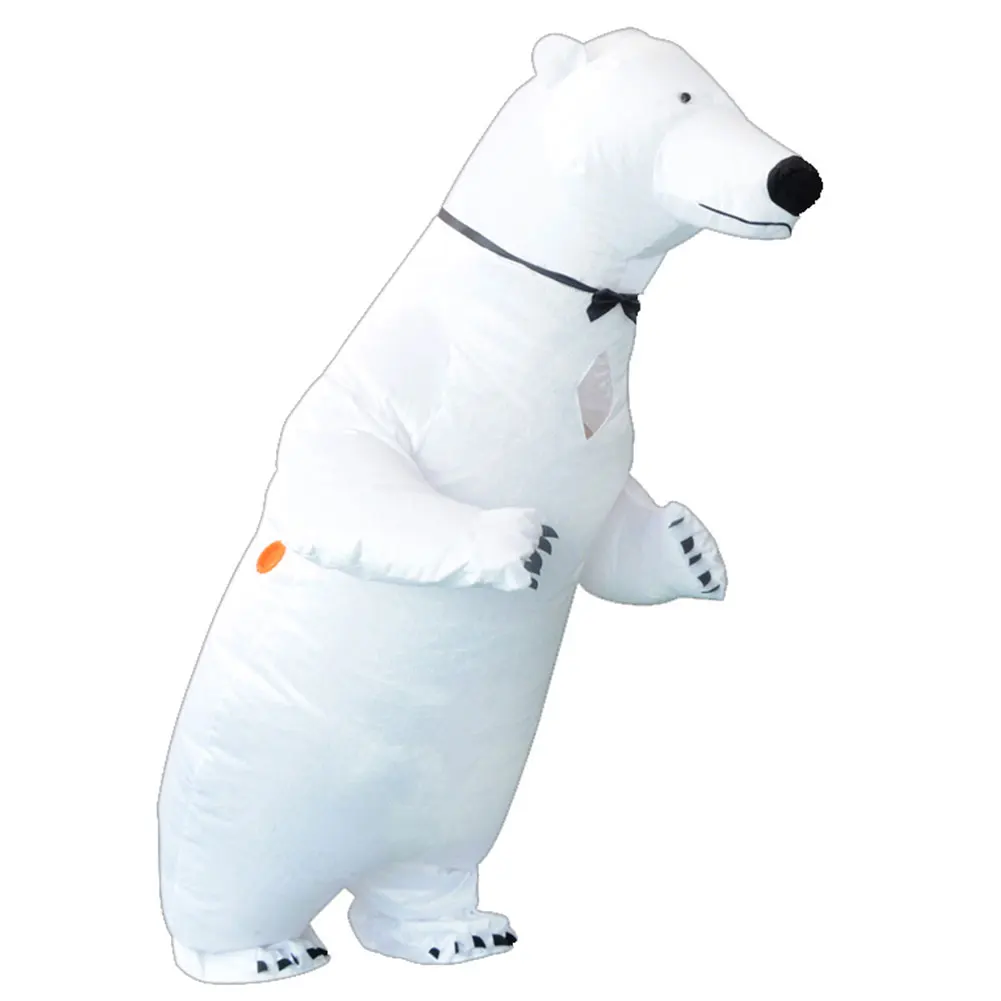 Adult Halloween Party White Polar Bear Inflatable Costume Mascot Performance Clothes Women Men Carnival Cosplay Costumes