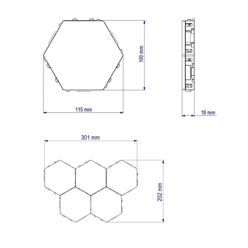 EU US UK Helios Touch Wall Lamp Creative Honeycomb Modular Assembly Quantum Sconces Magnetic Decor Bedroom LED Panel Lights