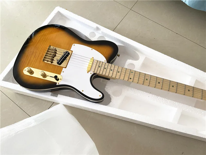 High quality heritage classic sunset color electric guitar gold accessories maple xylophone neck double gauge pickup