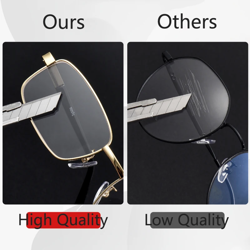 Real Glass Unbreakable Reading Glasses with Case Alloy Anti-Scratch Presbyopic Glasses Unisex High Quality Portable Square Rim