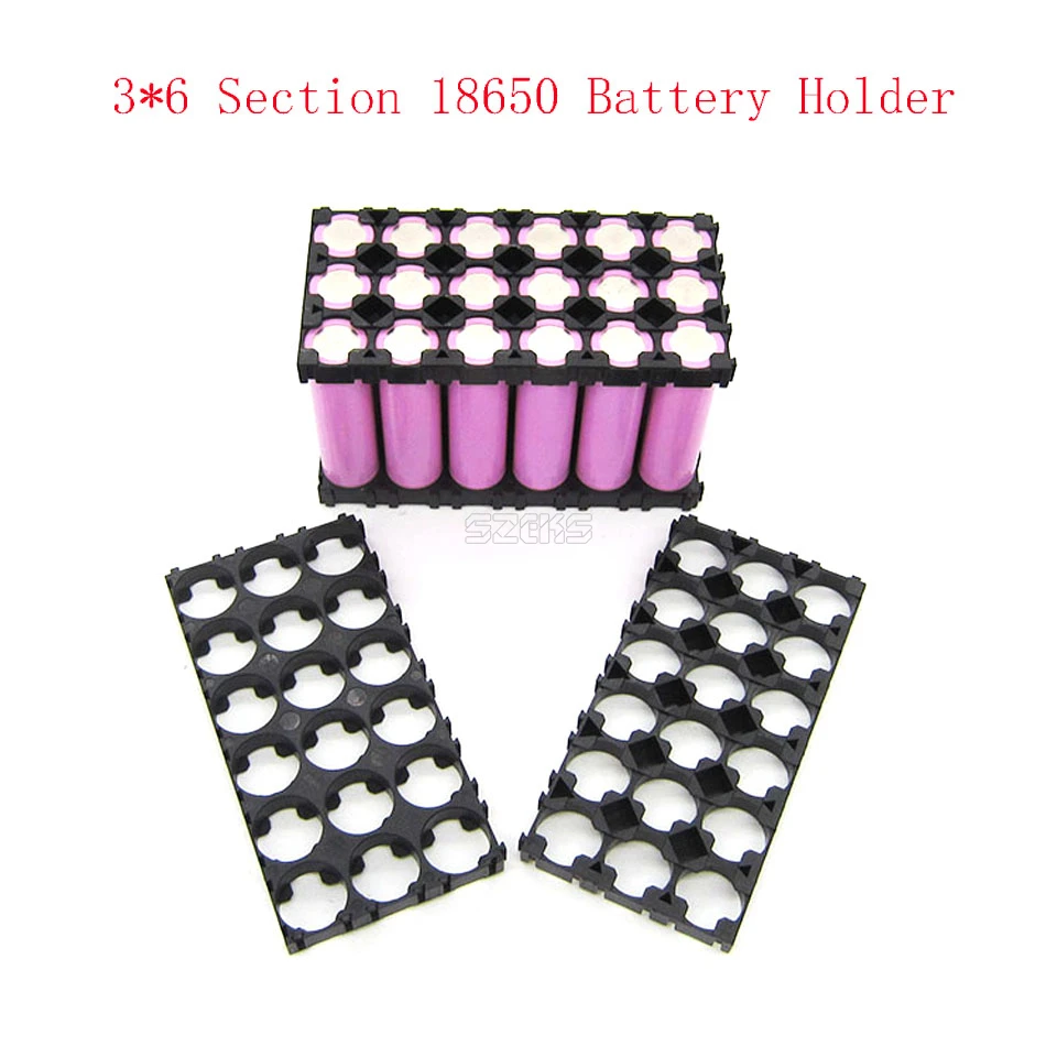 18650 Battery Holder Bracket Cell Safety Anti Vibration Plastic 3*6 18650 Battery Brackets For 18650 Batteries