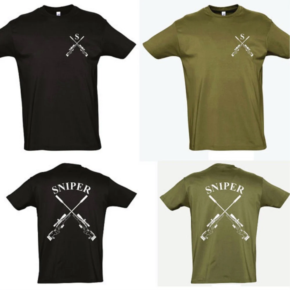 Military Sniper Badge T shirt men Sprcial forces army short sleeve two sides tee US size