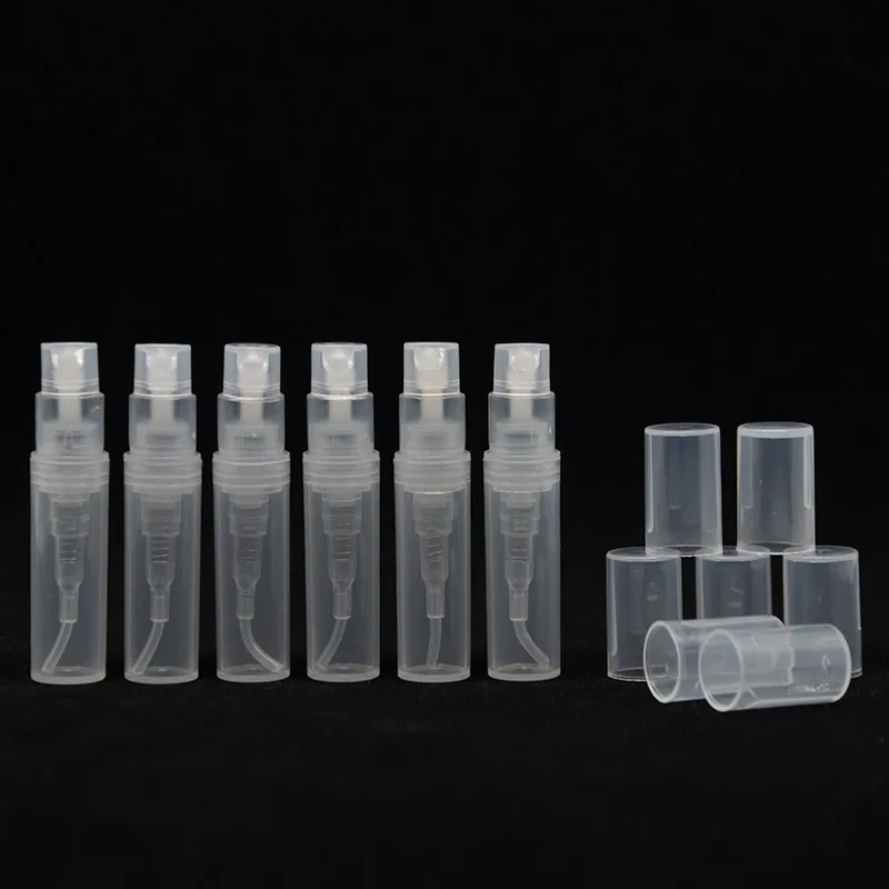 50 pièces 2ml 3ml 4ml 5ml flacon pulvérisateur vide en plastique Transparent maquillage parfum atomiseur bouteille rechargeable vaporisateur de