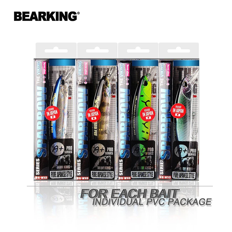 Bearking Retail fishing tackle A+ fishing lures hard bait 5color for choose 100mm 14.5g minnow,quality professional minnow