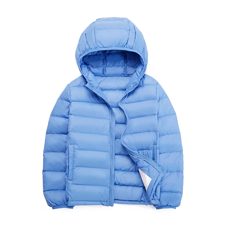 0-10℃ 2-14 Years Autumn Winter Light Weight Children\'s Hooded Down Jackets Kids Clothing Boys Girls Windproof Duck Down Coats