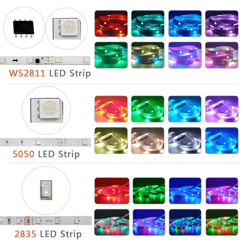 20M sen kolorowy pasek LED RGB Led indywidualnie adresowalne elastyczne oświetlenie wstążka IR kontroler Bluetooth DC 12V Adapter