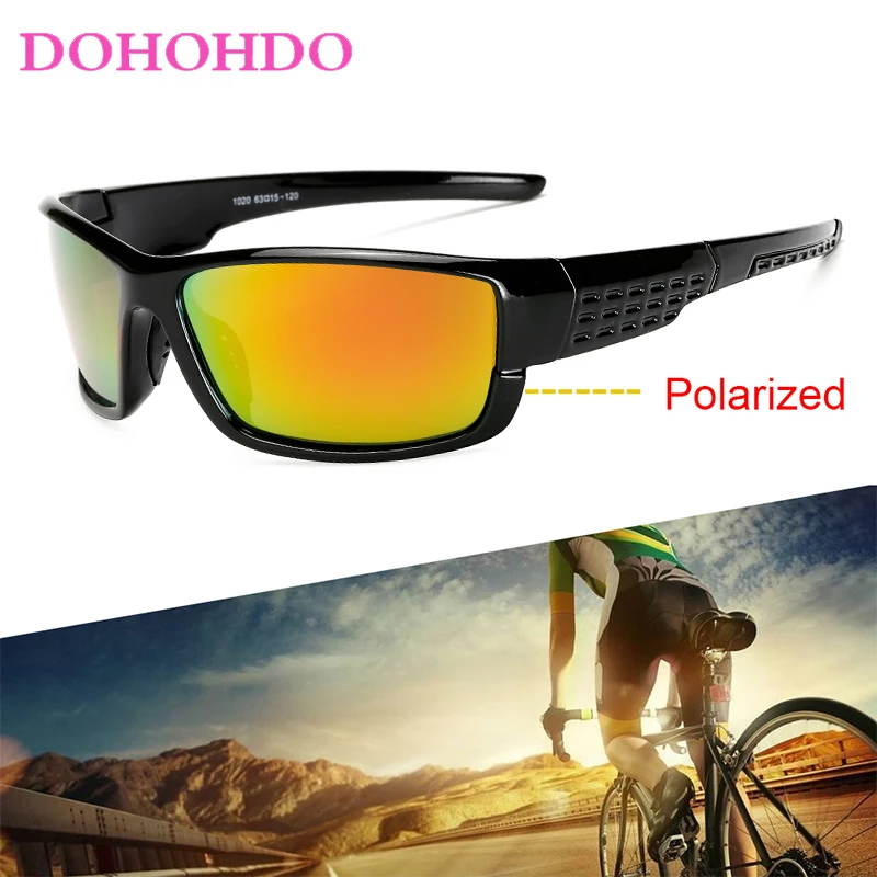 DOHOHDO New Polarized Sport Sunglasses Fashion Sun Glasses Windproof Mirror Goggles UV400 For Men Women Eyewear De Sol Feminino