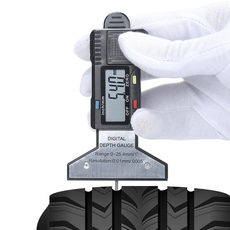 0-25mm digitaler Reifengewinde-Tiefenmesser-Messschieber mit LCD-Display Digitale Reifendicken-Messschieber für den Auto pflege test