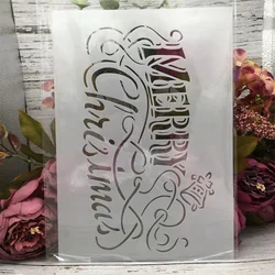 29*21cm A4 Merry Christmas Words DIY Layering Stencils Wall Painting Scrapbook Coloring Embossing Album Decorative Template