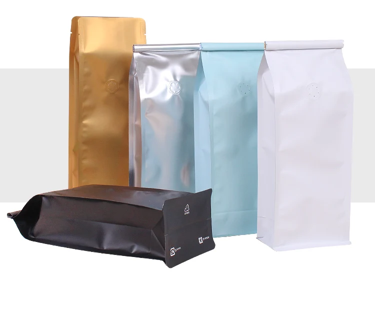 Bolsa de embalaje de café de una libra, bolsa de sellado de lados, autosellado, bolsa de válvula de aire, bolsa de embalaje de granos de café