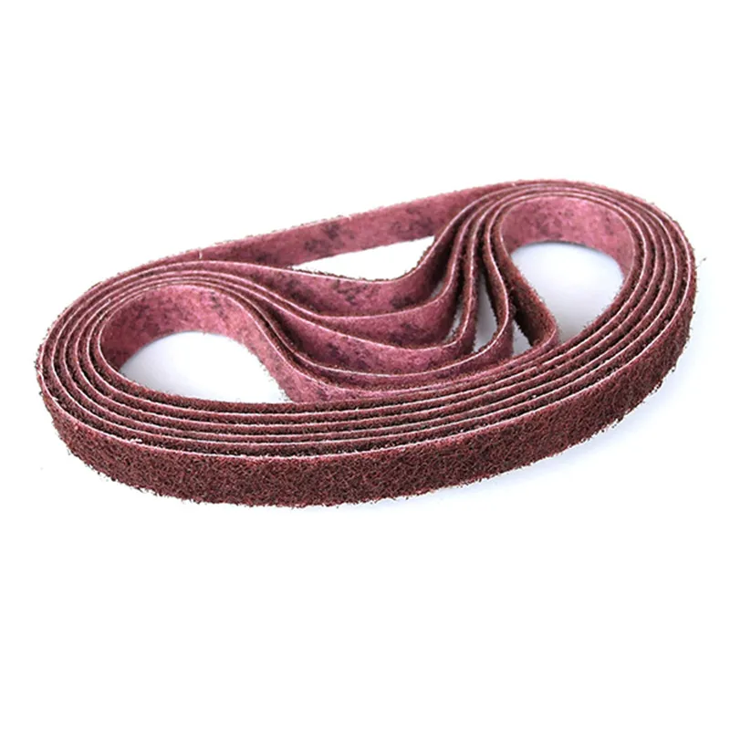12PCS 10*330MM Bukan Tenunan Nilon Amplas Kasar Ke Halus Serat Amplas Belt untuk Stainless baja Logam Striping Deburring