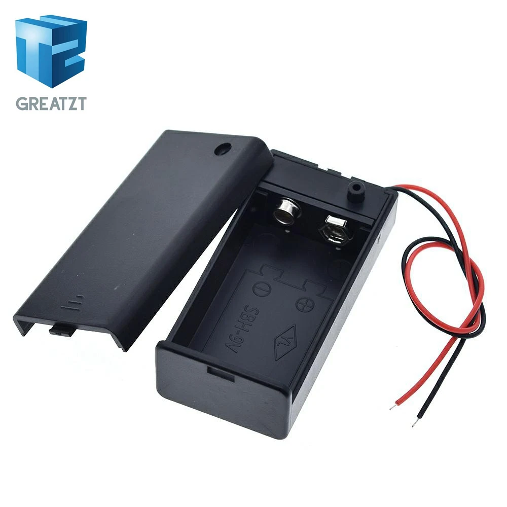9V Battery Storage Case Plastic Box Holder With Leads ON/OFF Switch DEC22 DIY