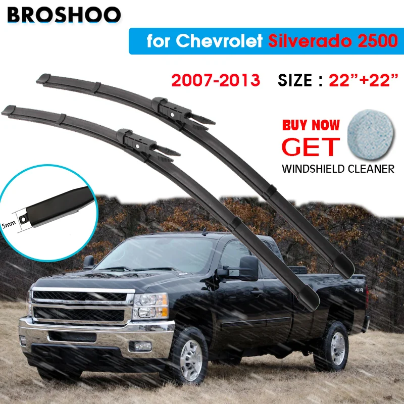 

Car Wiper Blade For Chevrolet Silverado 2500 22"+22" 2007-2013 Auto Windscreen Windshield Wipers Blades Window Fit Pinch Tab Arm