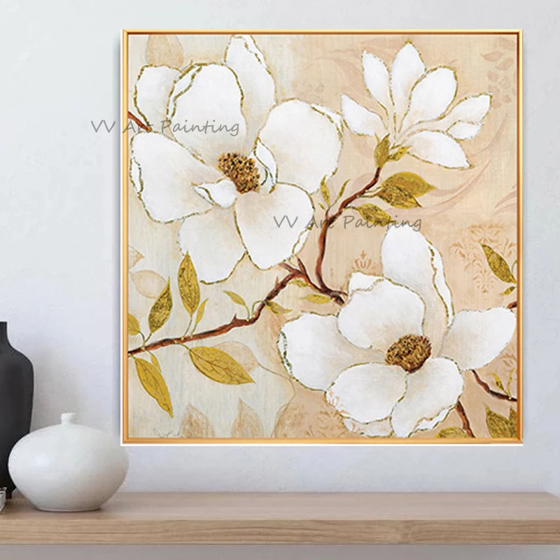 

Plant Drawing Handmade Abstract Flower Oil Painting For Living Room Decor Hand-Painted Mural Picuture Frameless Nature Picture