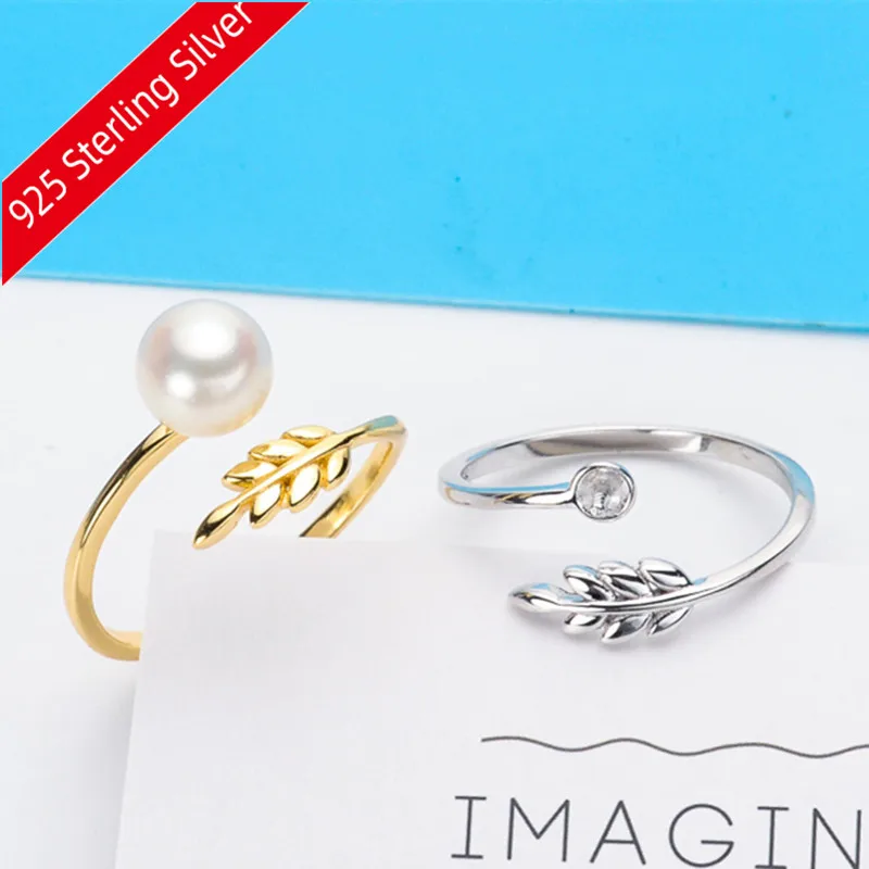 Free Shipping Wholesale 925 Sterling Silver Pearl Ring Accessories Types Creative Ring for Women DIY Pearl jewelry Gifts 2019J00