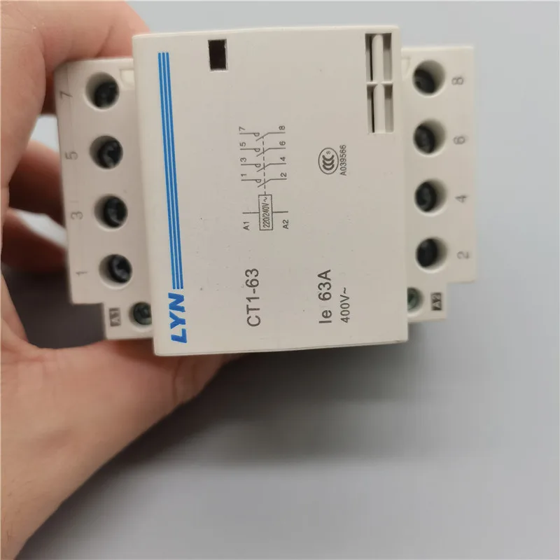 1PCS CT1-63 4P 32A 40A 63A 220V 400V~ 50/60HZ Din rail Household ac Modular contactor 4NO 2NO 2NC 4NC