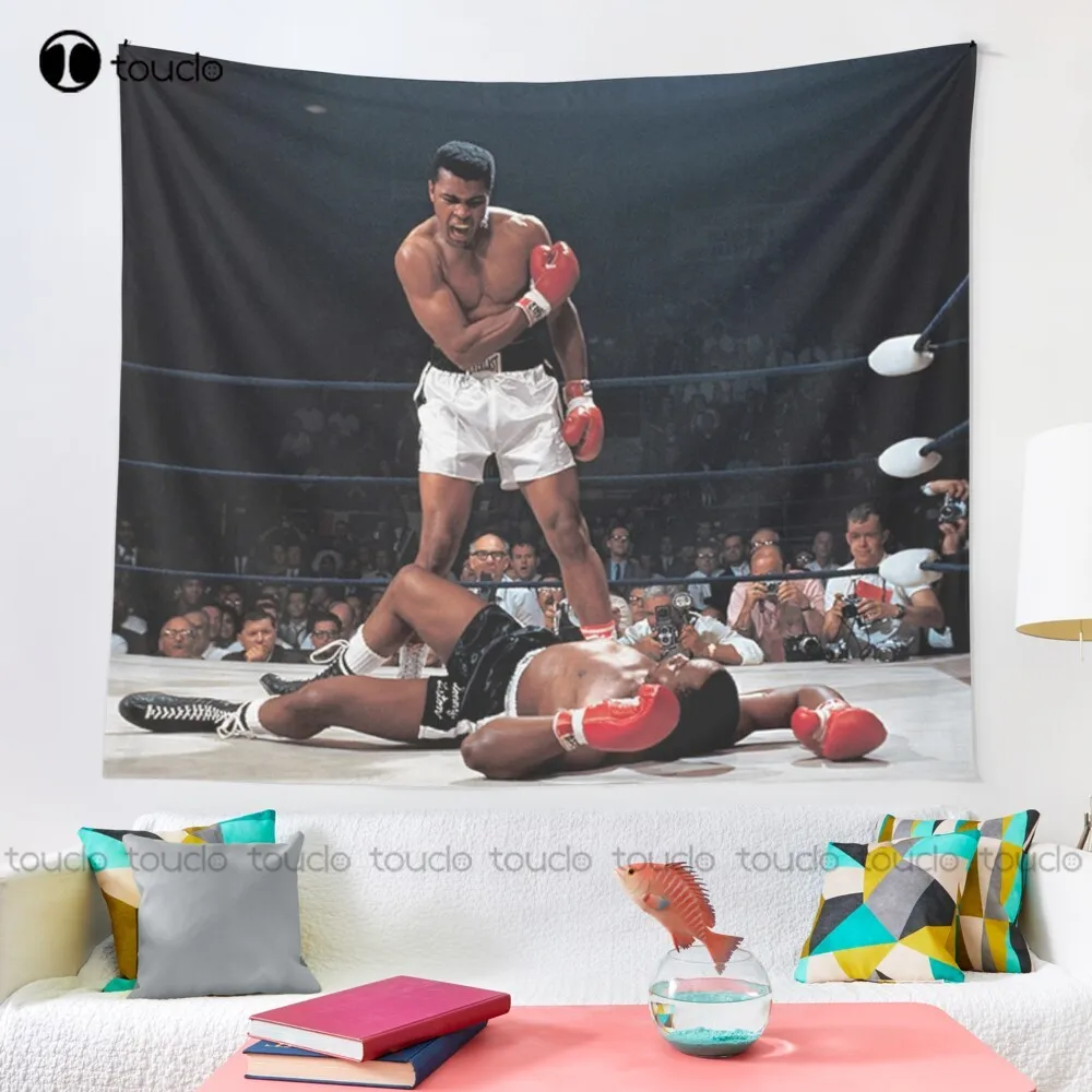 Muhammed Ali Knock Out Tapestry Tapestry Wall Hanging For Living Room Bedroom Dorm Room Home Decor Printed Tapestry