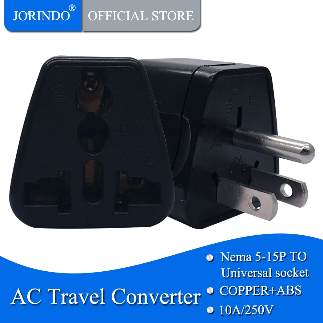 JORINDO American standard travel socket,UK TO EU,UK TO US,UK TO AU,UK TO CN  Power converter,Nema 5-15P plug convert.