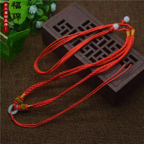 

5Pcs Natural JADE beads Red Circle string cord rope for pendant Necklace