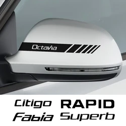 Dla Skoda Scala Octavia 2 karoq Kamiq super Fabia Citigo Kodiaq Rapid Roomster naklejki samochodowe do lusterek wstecznych akcesoria dekoracyjne