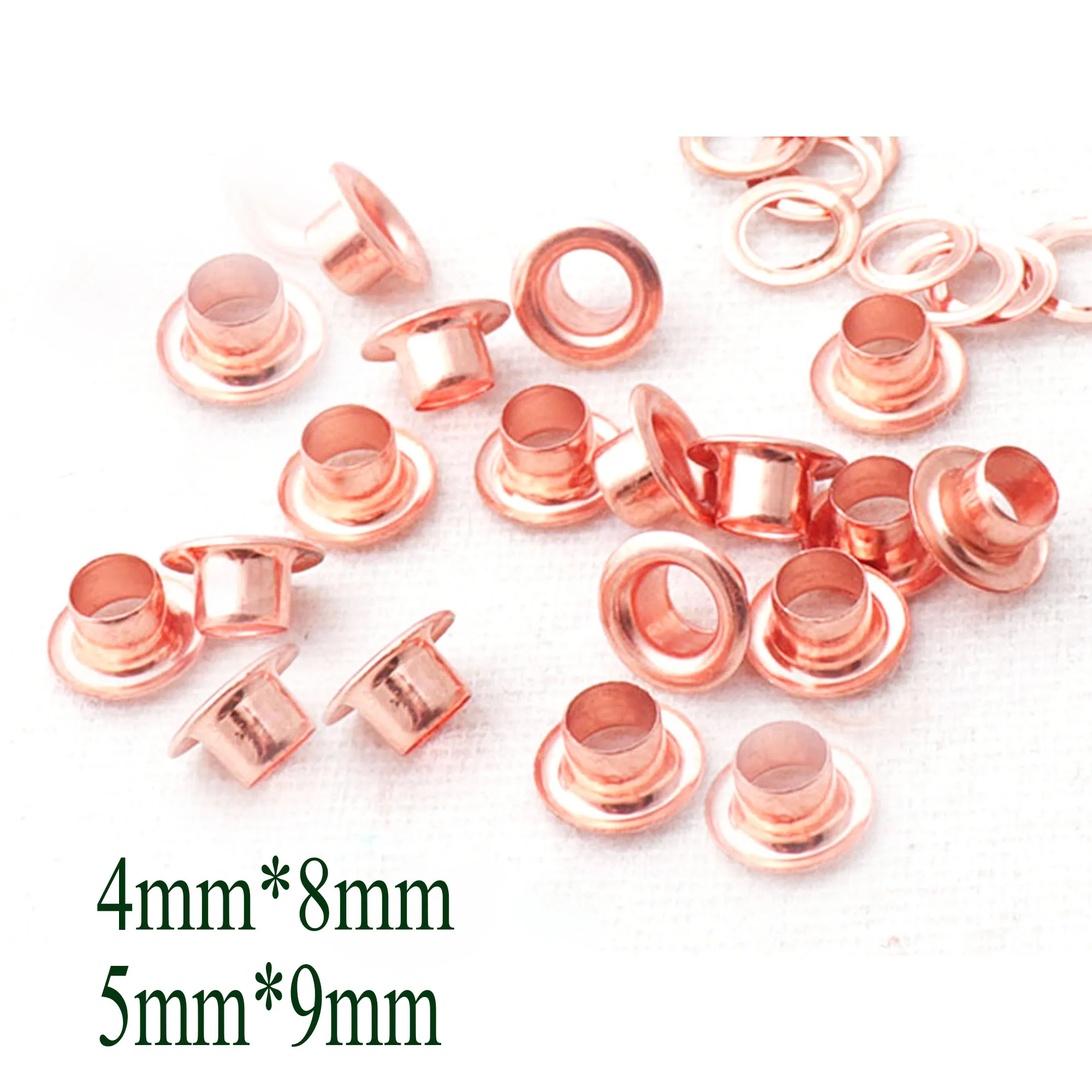 100-200 pcs Rose Gold Eyelets Metal Round Grommet Eyelets Findings Charm Purse Hole Sewing Clothing Shoe Eyelets Craft Supplies