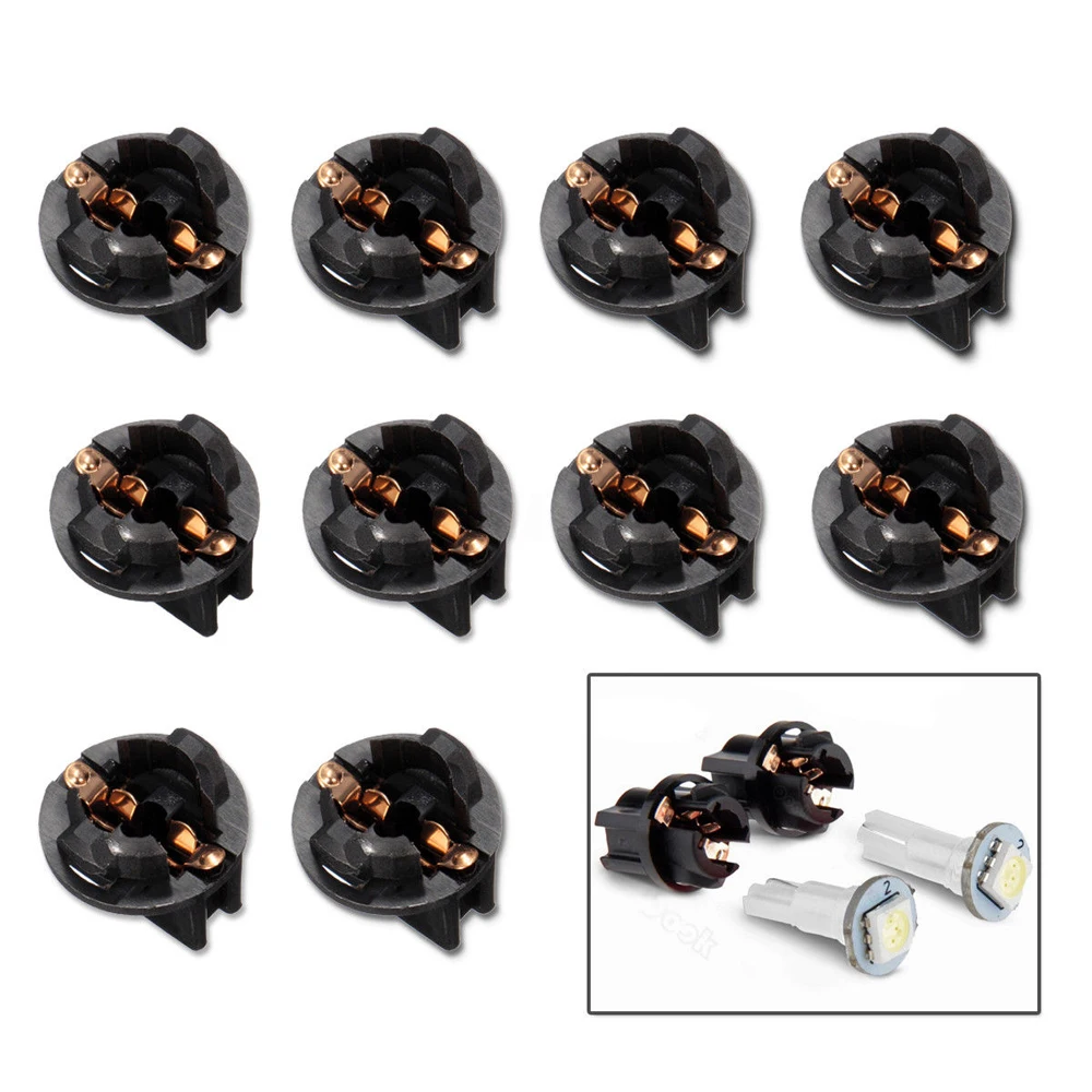 

10pcs Car Tuning Twist Lock T10 168 192 194 Wedge Instrument Panel Dash Light Base Socket Interior Parts Car Accessories