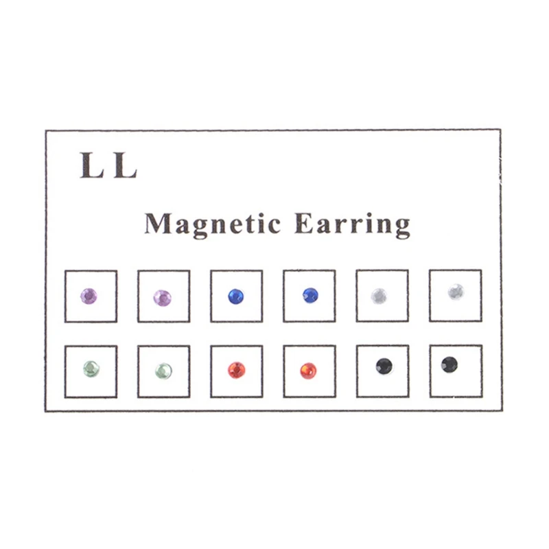 12 قطعة/بطاقة المغناطيس الكريستال القرط الأنف الشفاه Labret مربط وهمية الغشاش غير ثقب 3 مللي متر المغناطيسي قرط الاذن المرصع مجوهرات #5