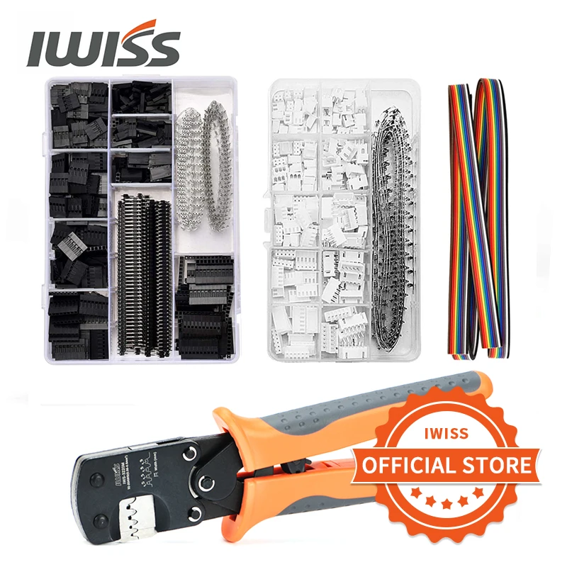 IWISS-Kit de herramientas de engaste de IWS-3220, alicates de engaste Dupont con conectores de JST-XH de 2,54mm, abrazadera eléctrica de terminales