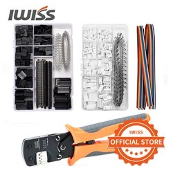 IWISS-Dupont Crimper Plier Set com conectores, terminais Dupont, braçadeira elétrica, IWS-3220, 2,54mm, JST-XH