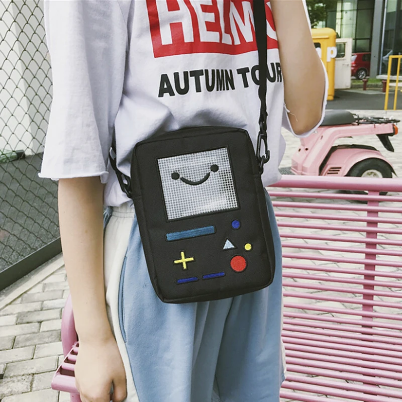 Women Casual Shoulder Bag Cute Girls Mini Nylon Robot Phone Purse Messenger Bolsas De Marca Funny Kawaii Crossbody Bags Mujer