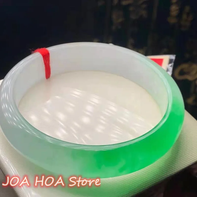 

Natural Myanmar Jadeite Jade Bracelet Ice Seed Floating Green Emerald Bangle Fine Handring Quality Jewelry