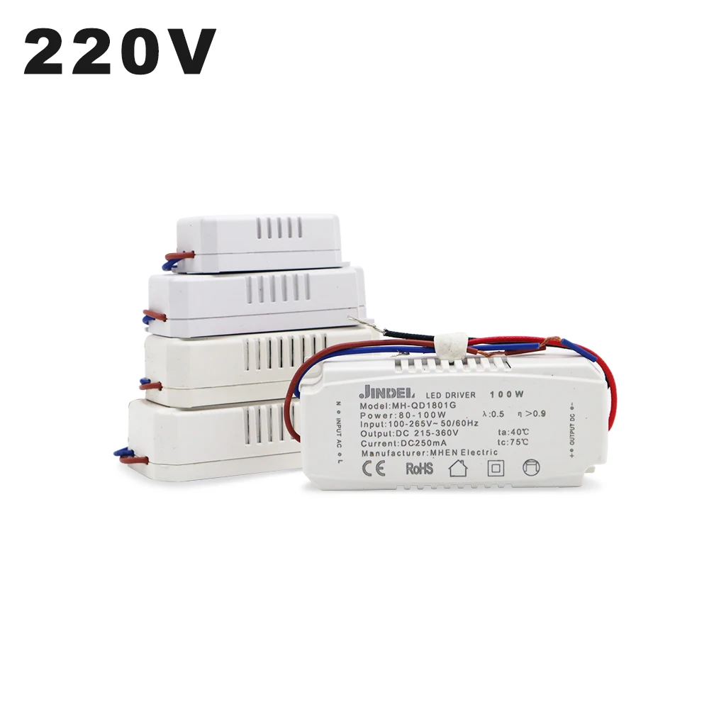 250mA LED sabit akım güç kaynakları AC100-265V sabit akım sürücüsü 2-5W 4-7W 8-12W 13-18W 19-24W 25-36W 37-54W 55-80W