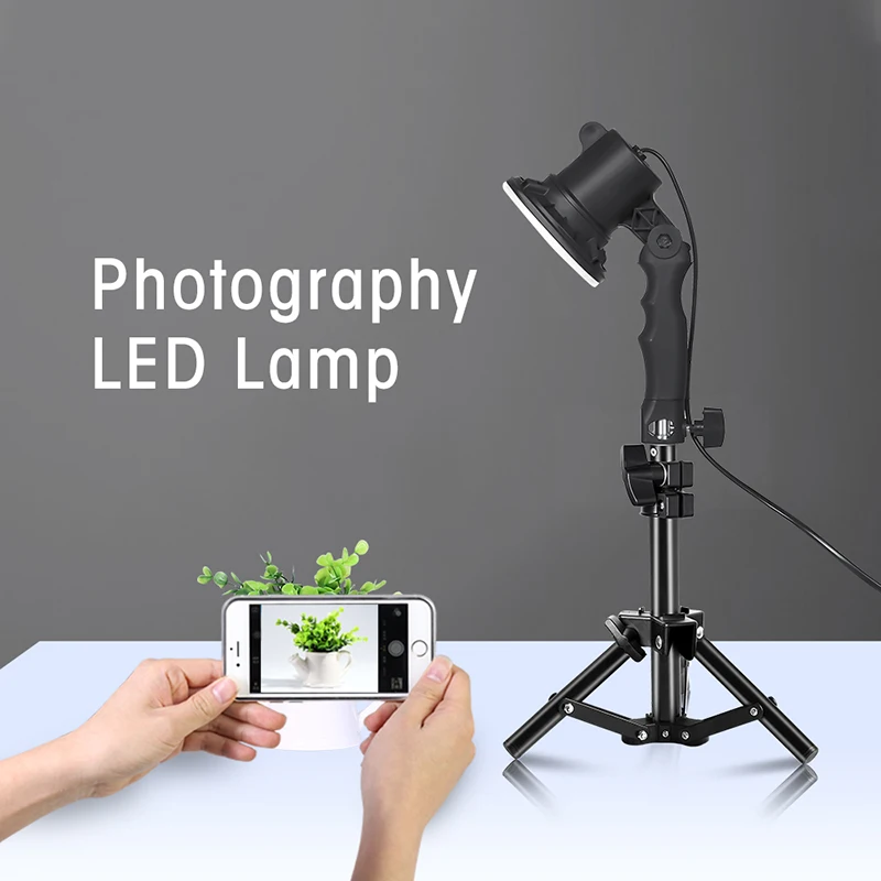 SH 12W LED lamp photography studio light bulb portrait soft box fill light handhold lights bulb and 37CM light stand