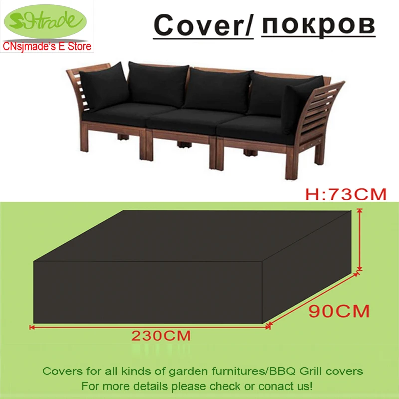 Patio Cover for Combination of wooden sofa L230xW90xH73cm Garden furniture's cover.water proofed,Custom made available