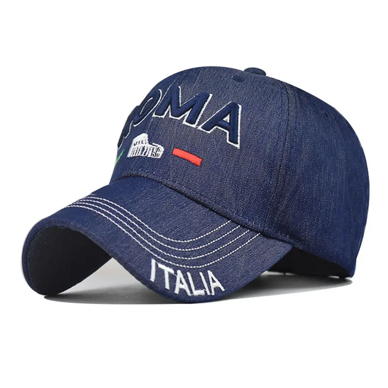 Baseball Cap Sun hat Italy Roma Letter Embroidery Leisure Fashion Sun hat Spring Autumn baseball Sport cap Hip Hop Fitted Cap