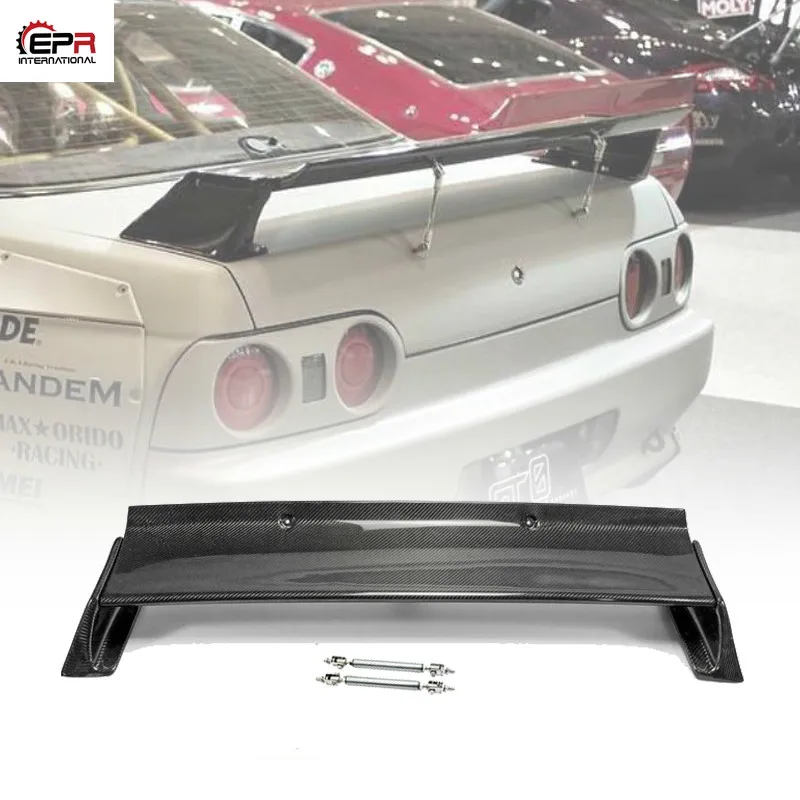 For Nissan R32 Skyline GTR ROB Style Carbon Fiber Rear Spoiler Wing Exterior BodyKits Car Accessories (Include Support Rod)