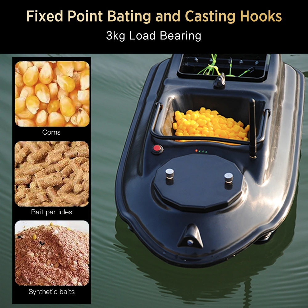 Remote Control Fishing Bait Boat RC Fish Finder Boat Feeder with 3kg Load 500M Remote Range Night Light Smart One-Key Return