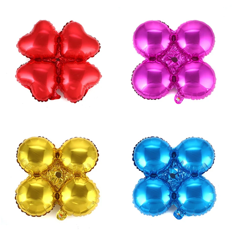 Caldo 4 petali 18 pollici foglio di alluminio palloncino 50 pz/lotto quadrifoglio Baloes costruzione colonna arco per la decorazione di nozze Globos