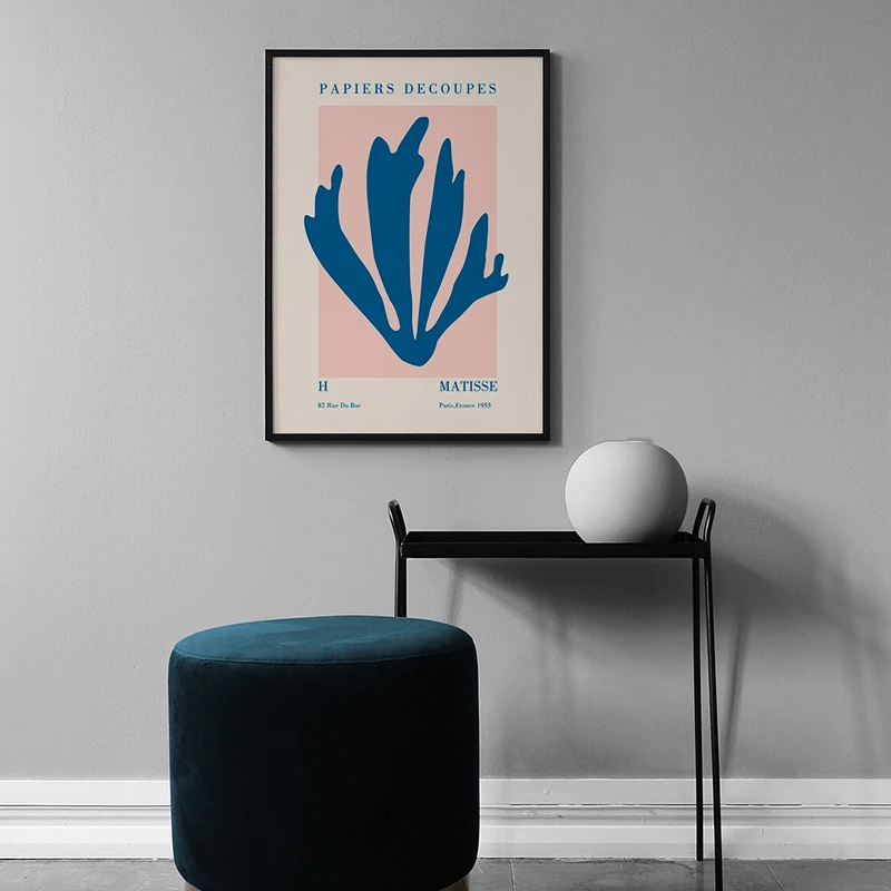Vintage Matisse Cutout Blue Style Abstract Poster Canvas Print Wall Art Painting Nordic Home Decoration Picture For Living Room