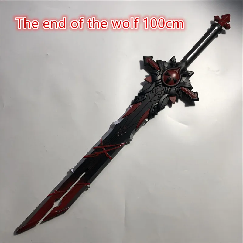 Game Genshin Impact 100/80cmProject Weapon Diluc Ragnvindr Sword The End Of The Wolf Sword Cosplay Safety PU 1:1 Model Sword