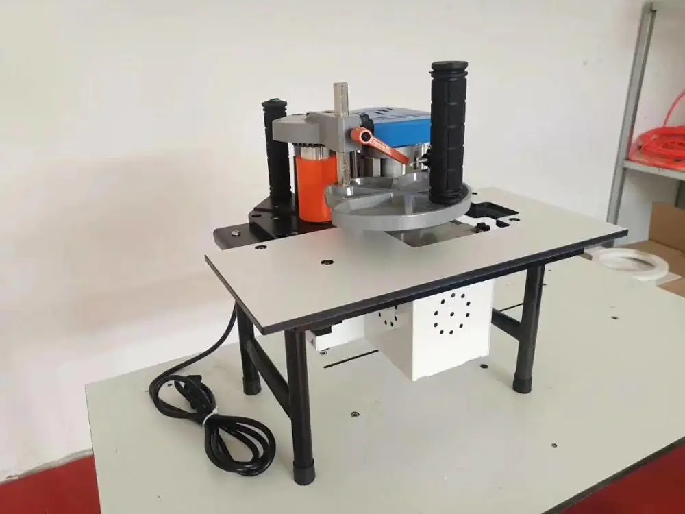 Woodworking Edge Banding Machine 220V No speed regulation Mini Manual Wood Cutting Pvc Curved Straight Edge Machine Manual break