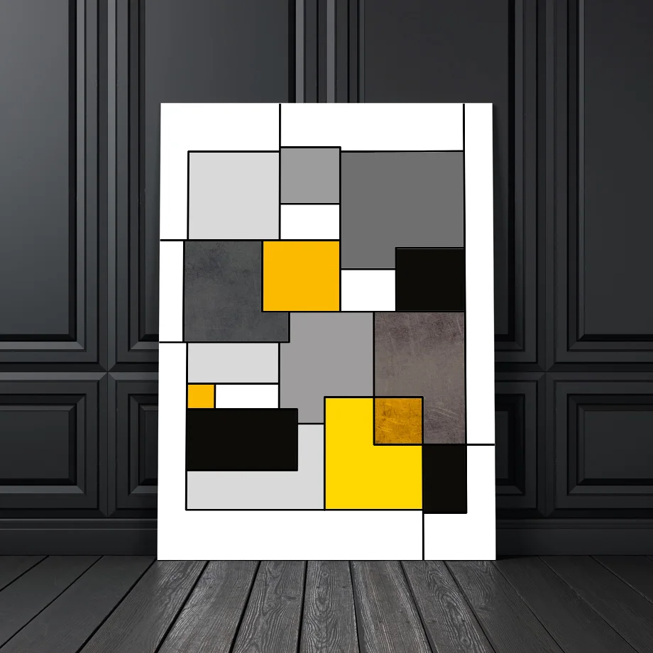 ملصق هندسي رباعي Muster Leinwand Malerei Wandkunst Nordic ملصق und Drucke abstrakte Wanddekoration صالون Wohnzimmer