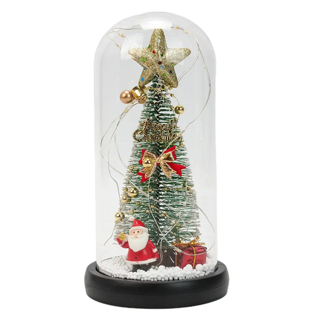 Albero di natale copertura in vetro LED luce sfera di cristallo regalo di natale copertura in vetro decorazioni natalizie per la casa