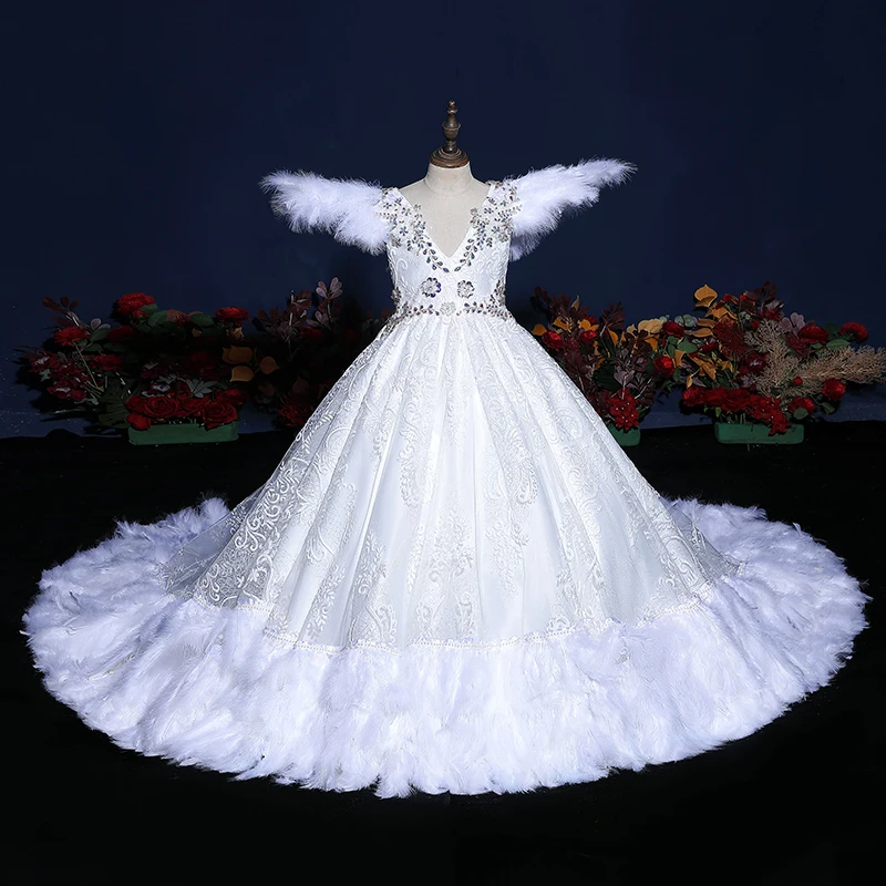 Royal First Communion Girls Dress Pageant Dresses For Children Formal Flower Girl Wedding Dresses for Kids Prom Evening Dress