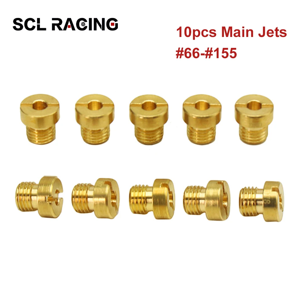 SCL Racing 10pcs/set M6 6mm Thread Carburetor Main Jets Kit #66-#155 For Dellorto PHBH PHBL FRD PHF VHB VHSH Injector Nozzle New